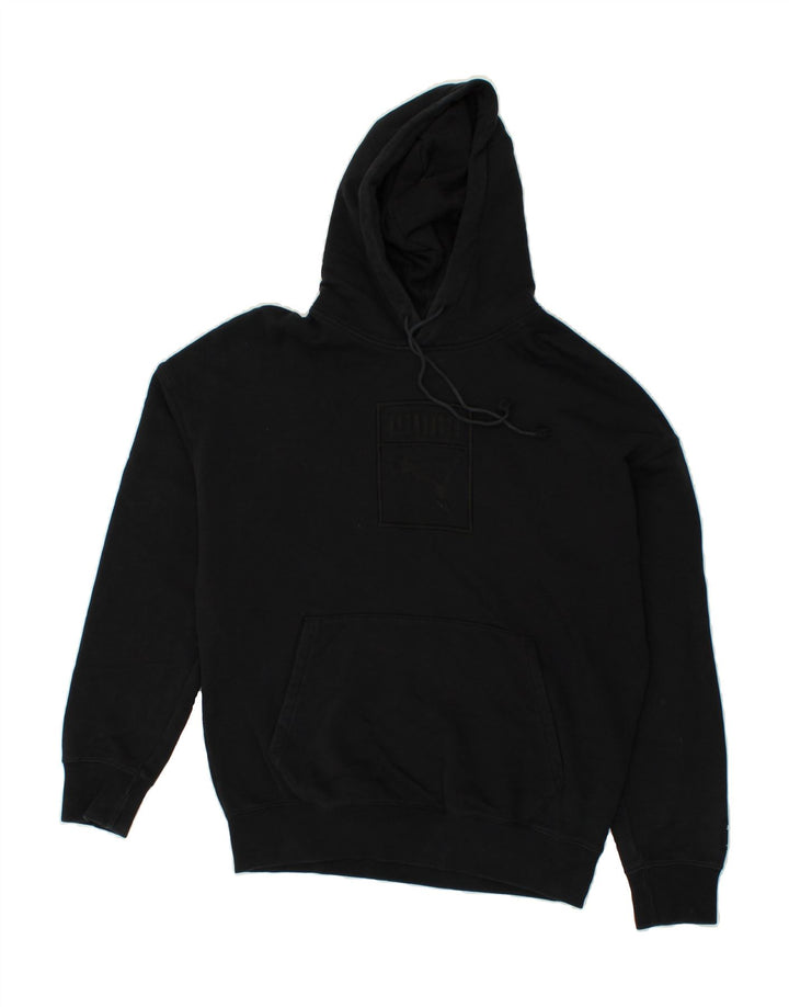 PUMA Mens Graphic Hoodie Jumper Small Black Cotton Vintage Puma and Second-Hand Puma from Messina Hembry 