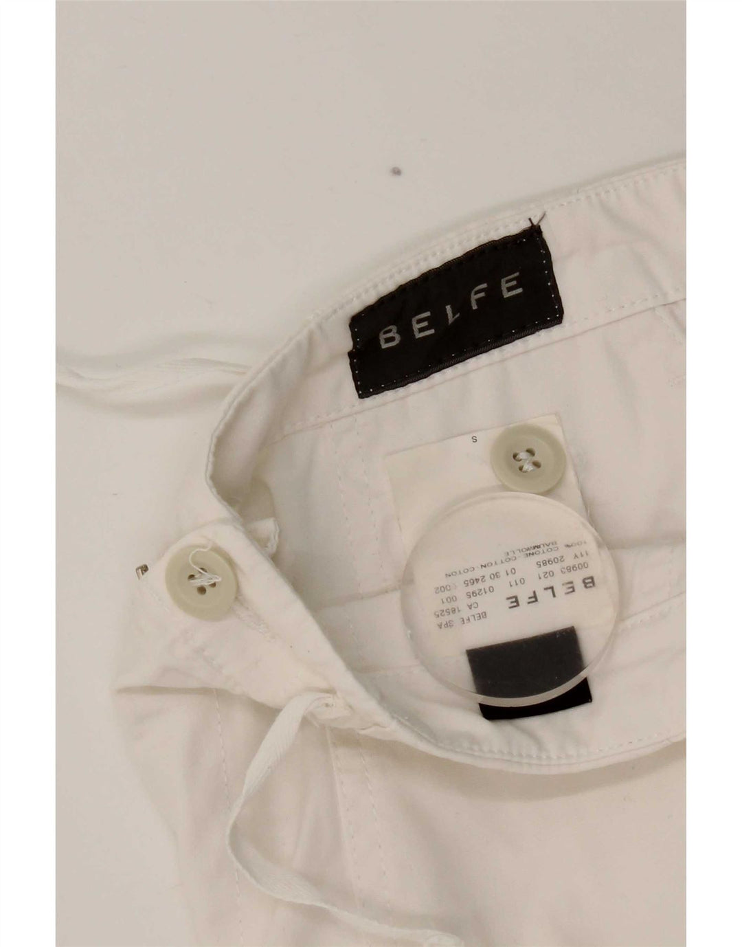 Belfe Mens Chino Shorts W30 Medium White Cotton