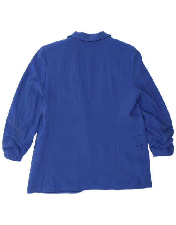 Marks & Spencer Womens Relaxed Fit Blazer Jacket UK 12 Medium Blue