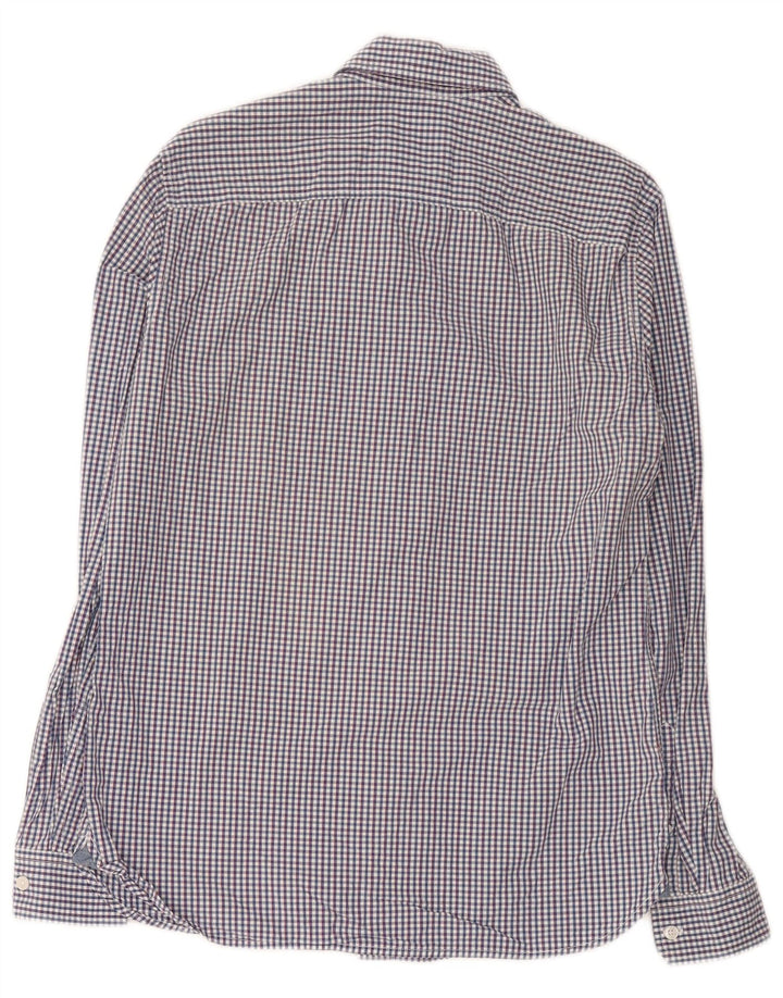 Crew Clothing Mens Slim Fit Shirt Small Navy Blue Gingham Cotton