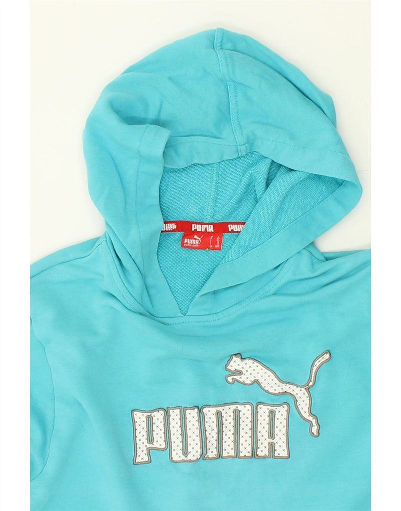 PUMA Boys Graphic Hoodie Jumper 11-12 Years Large Turquoise Cotton | Vintage Puma | Thrift | Second-Hand Puma | Used Clothing | Messina Hembry 