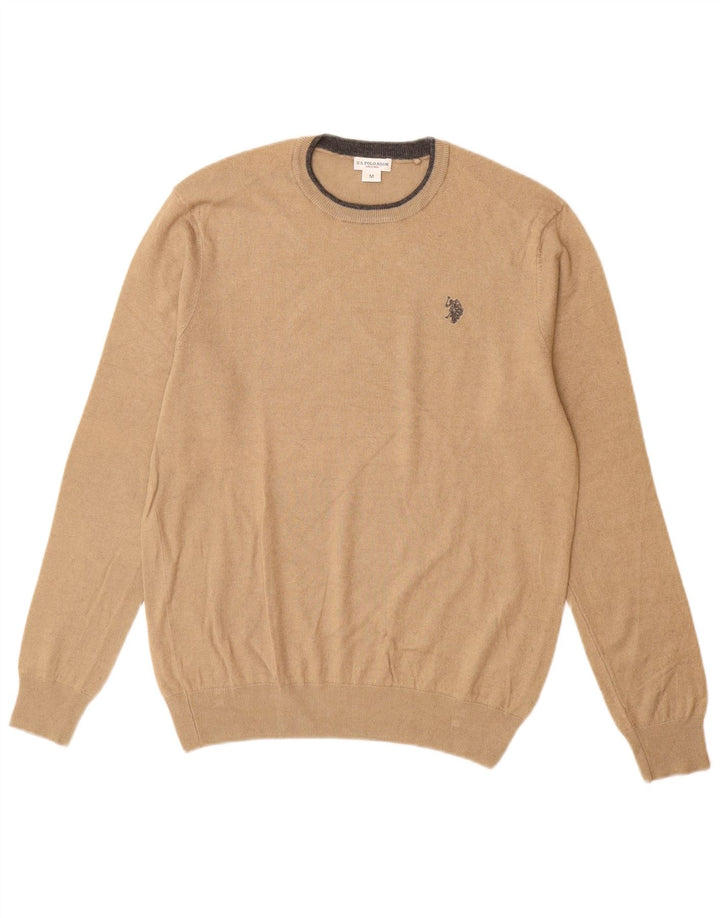 U.S. Polo Assn. Mens Crew Neck Jumper Sweater Medium Beige