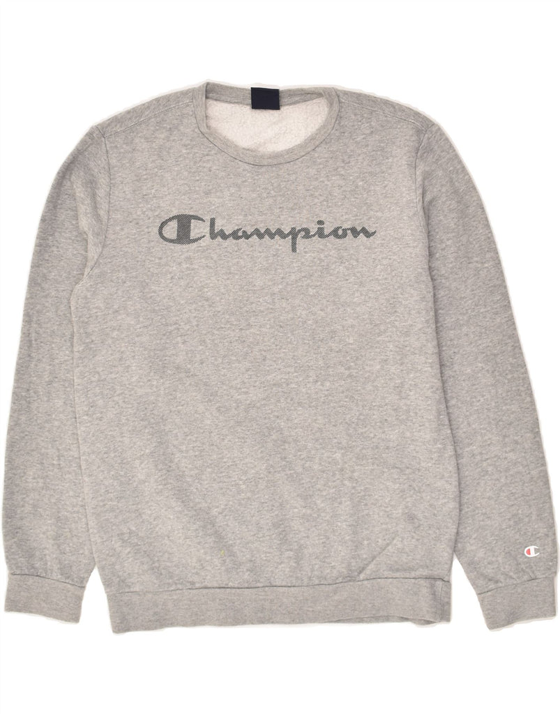 CHAMPION Boys Graphic Sweatshirt Jumper 13-14 Years XL Grey Cotton | Vintage Champion | Thrift | Second-Hand Champion | Used Clothing | Messina Hembry 