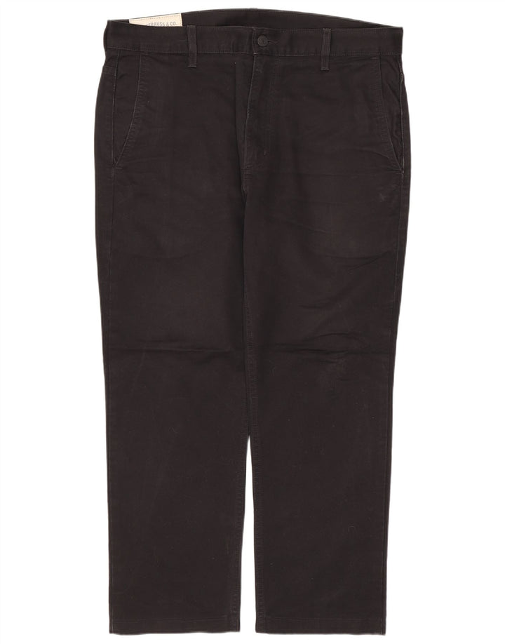 Levi's Mens Straight Chino Trousers W33 L25 Black Cotton