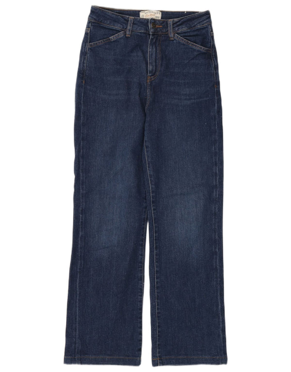 FAT FACE Womens Elise Wide Leg Jeans UK 8 Small W28 L28 Navy Blue