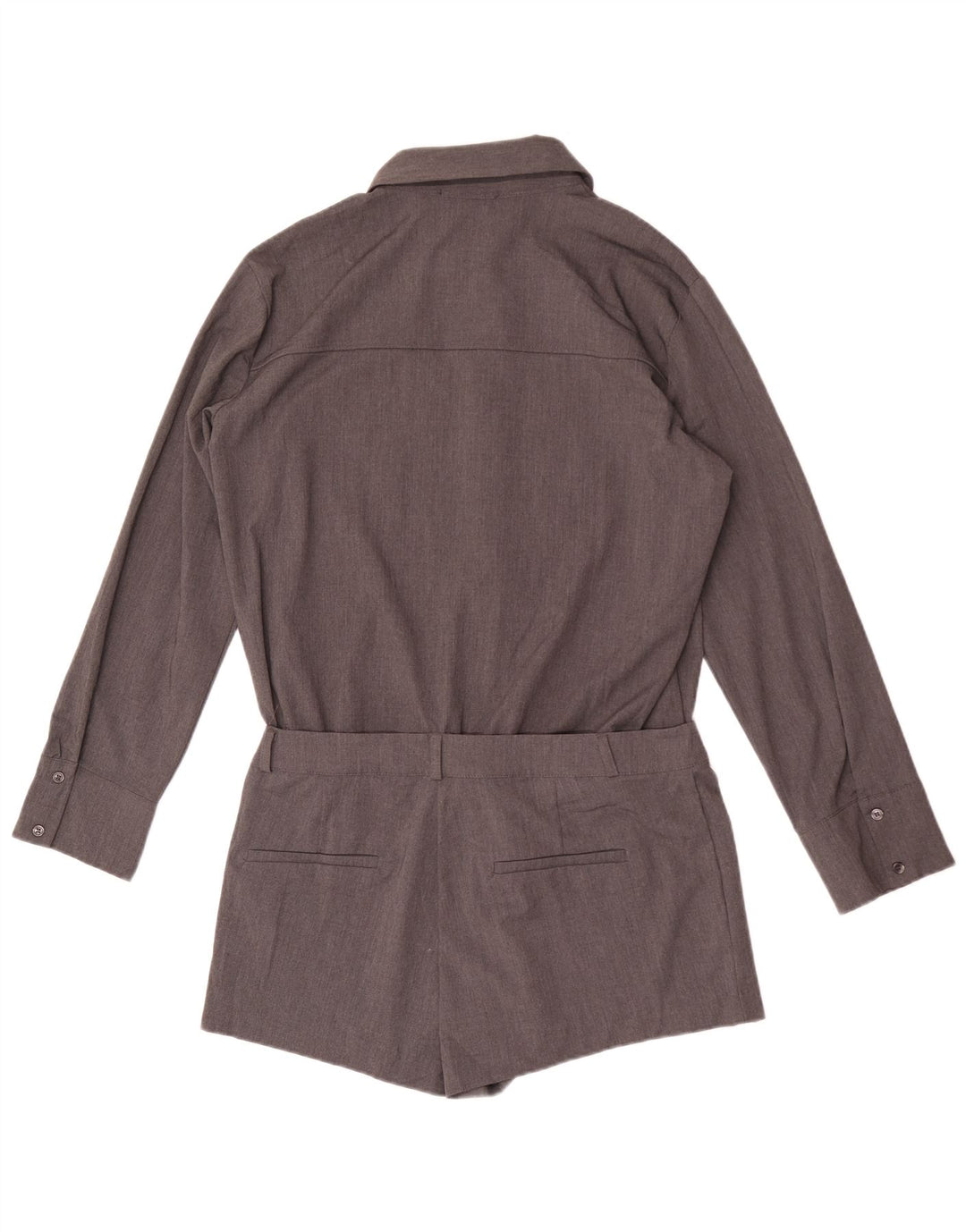 Zara Womens Shirt Playsuit UK 16 Large Grey Polyester