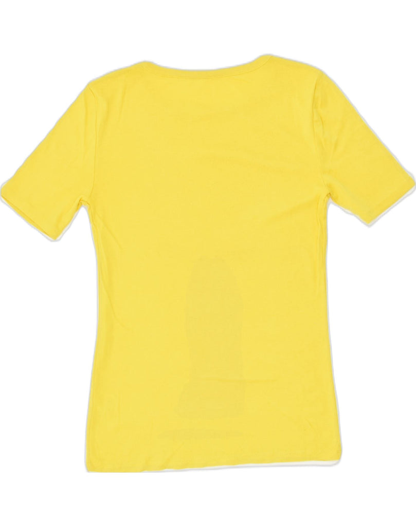 J. CREW Womens T-Shirt Top UK 8 Small Yellow Cotton | Vintage J. Crew | Thrift | Second-Hand J. Crew | Used Clothing | Messina Hembry 