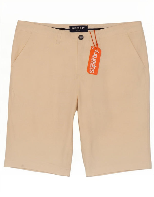Superdry Womens Chino Shorts UK 14 Large W34 Beige Cotton