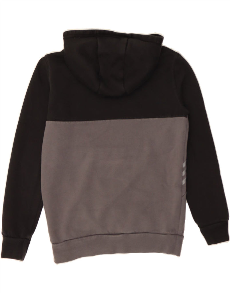 ADIDAS Boys Hoodie Jumper 13-14 Years Black Colourblock Cotton Vintage Adidas and Second-Hand Adidas from Messina Hembry 