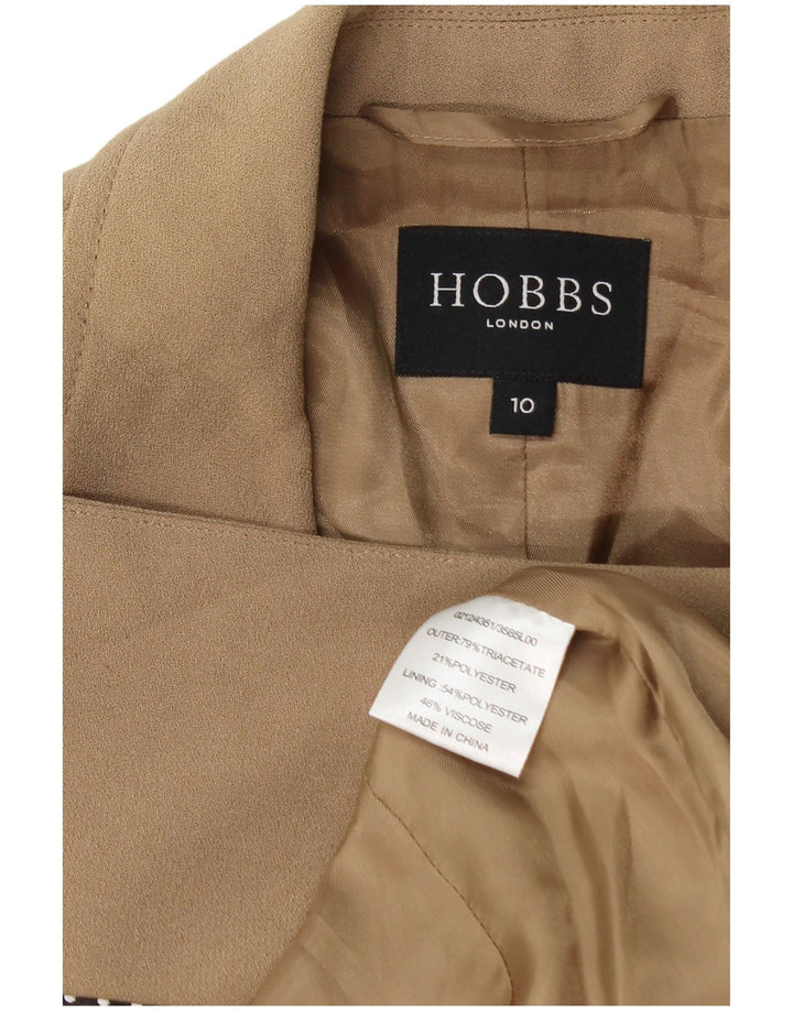 Hobbs Womens Double Breasted Blazer Jacket UK 10 Small  Beige Triacetate