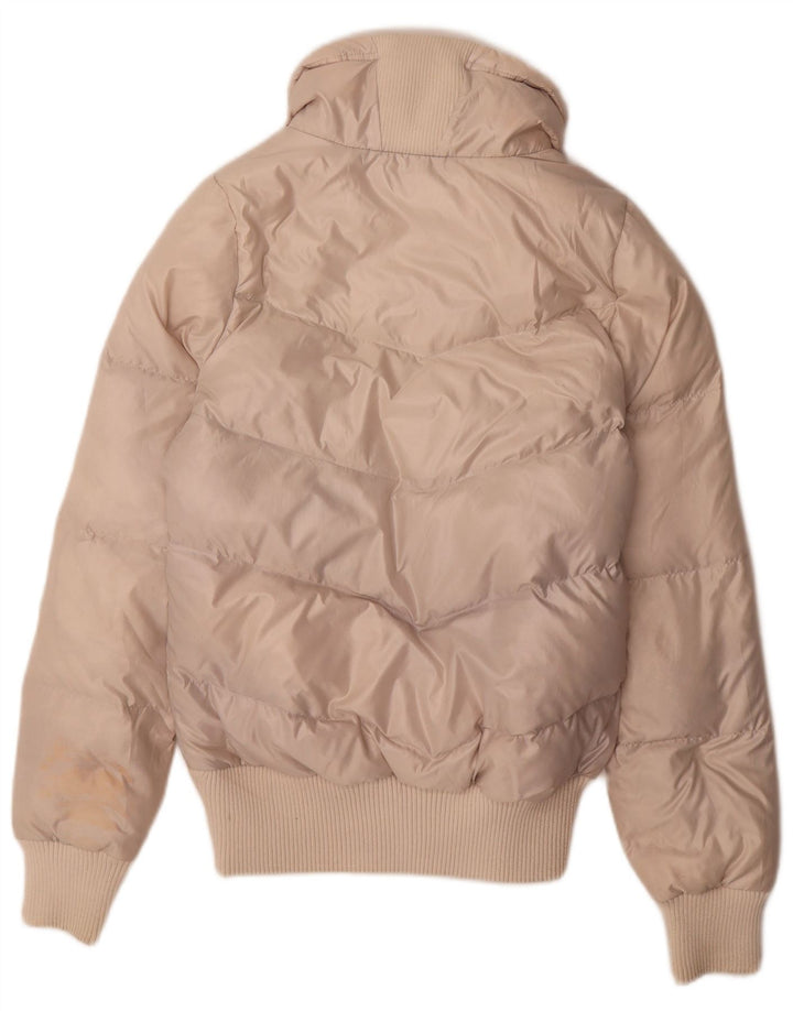 Adidas Womens Padded Jacket UK 12 Medium Beige Nylon
