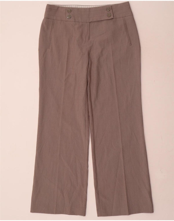 Marks & Spencer Womens Wide Leg Casual Trousers UK 12 Medium W30 L31 Grey