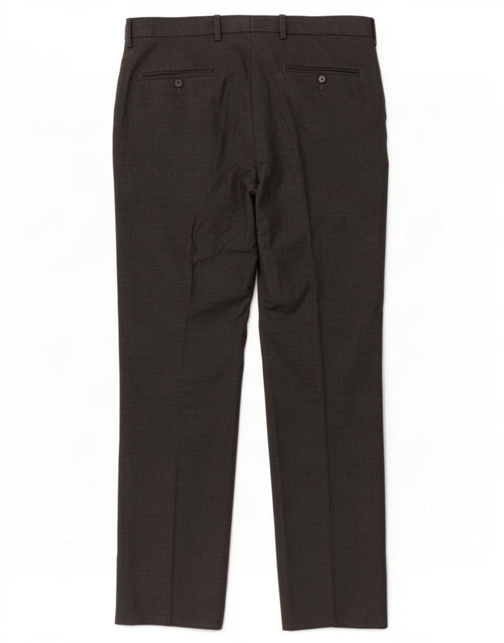 Marks & Spencer Mens Regular Fit Suit Trousers W34 L31 Grey Polyester