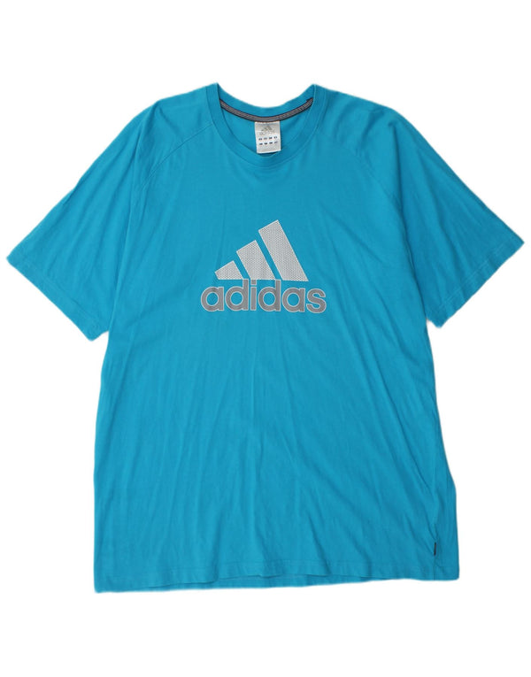 Adidas Mens Graphic T-Shirt Top 2XL Blue Sports