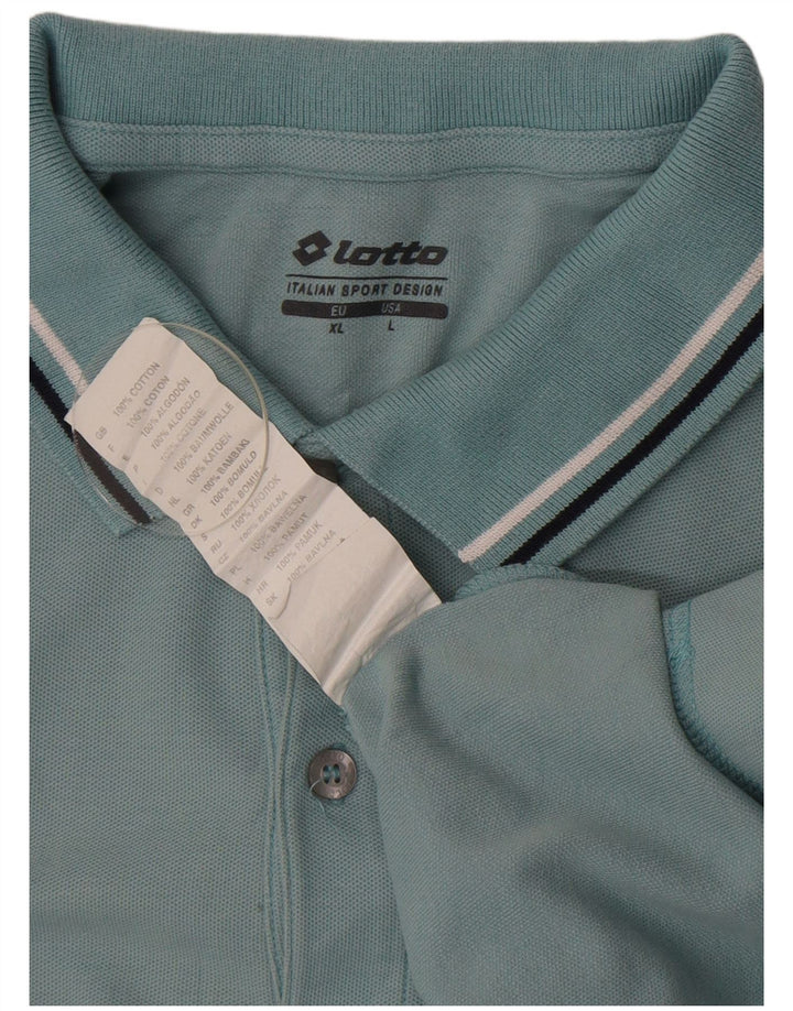 Lotto Mens Polo Shirt Large Blue Cotton