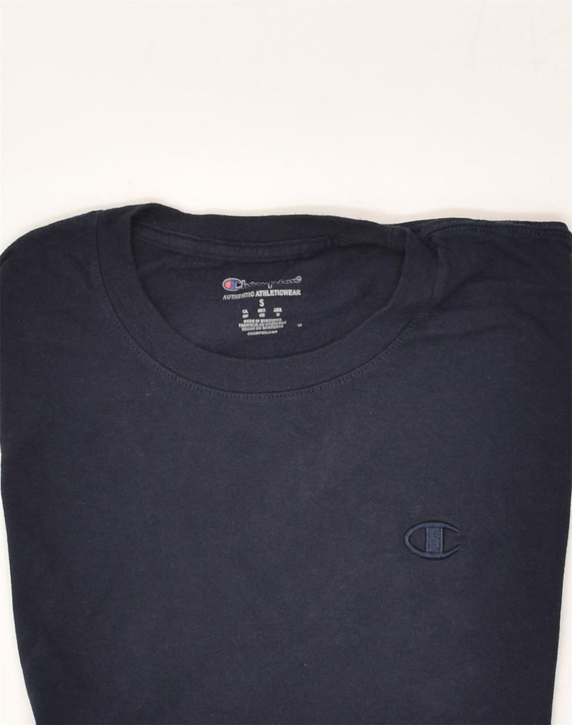 CHAMPION Mens Authentic T-Shirt Top Small Navy Blue Cotton | Vintage Champion | Thrift | Second-Hand Champion | Used Clothing | Messina Hembry 