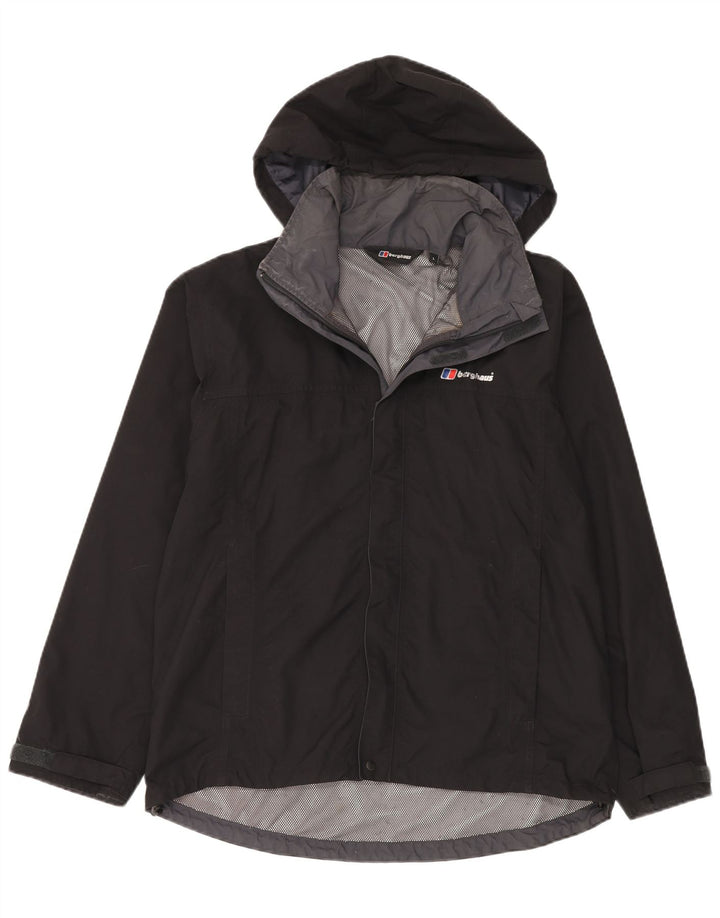 Berghaus Mens Hooded Rain Jacket UK 40 Large Black Polyamide