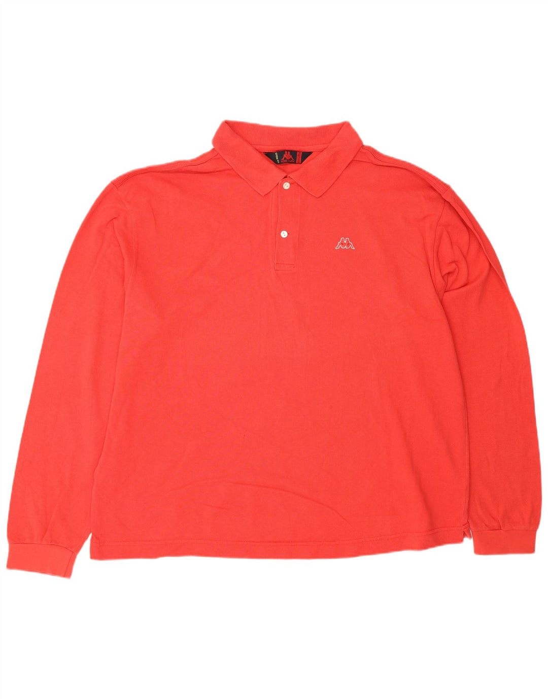 KAPPA Mens Long Sleeve Polo Shirt 3XL Red Cotton