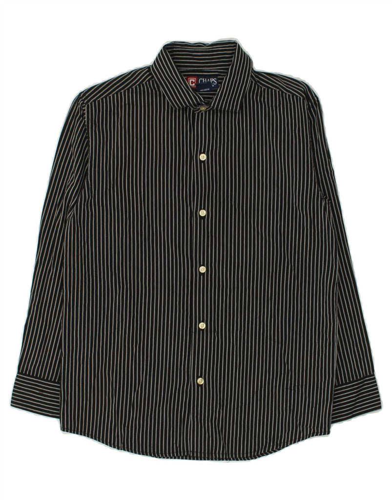 CHAPS Boys Shirt 10-11 Years Medium Black Striped Cotton | Vintage Chaps | Thrift | Second-Hand Chaps | Used Clothing | Messina Hembry 