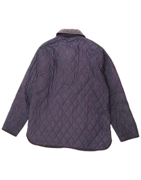 Barbour Womens Quilted Jacket UK 14 Large Navy Blue Polyamide