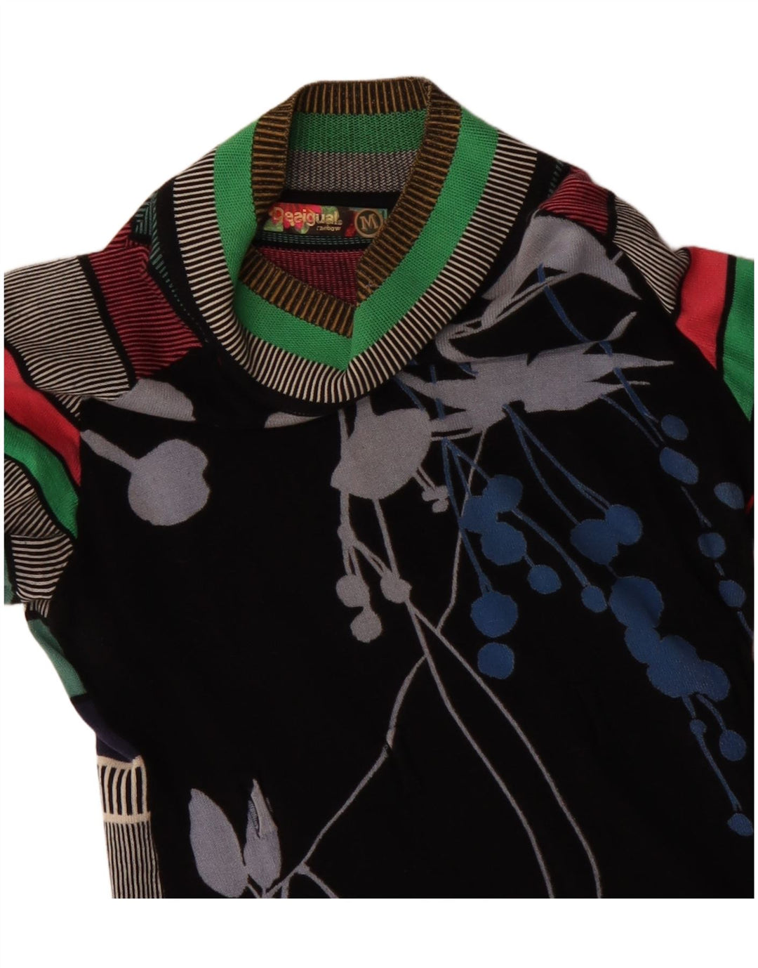 DESIGUAL Womens Long Sleeve Jumper Dress UK 12 Medium Multicoloured Floral