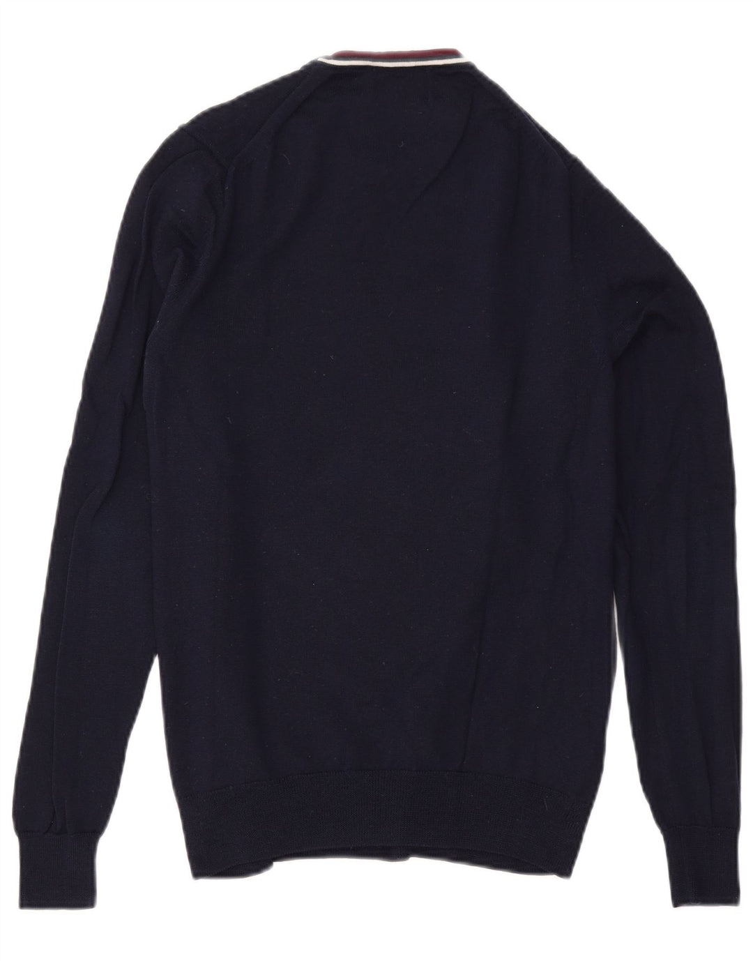 Fred Perry Mens Crew Neck Jumper Sweater Medium Navy Blue Wool