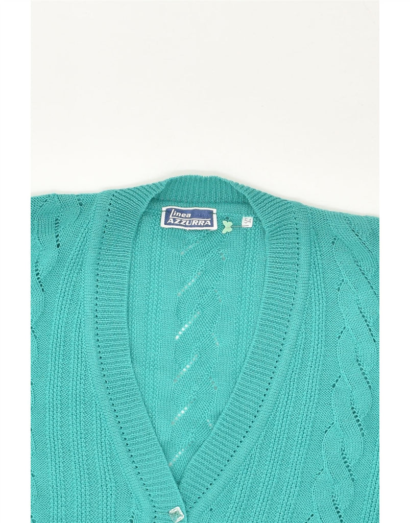 VINTAGE Womens Cardigan Sweater IT 54 3XL Turquoise | Vintage Vintage | Thrift | Second-Hand Vintage | Used Clothing | Messina Hembry 