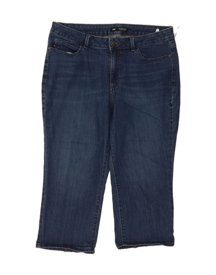 LEE Womens Curvy Fit Capri Jeans US 16 2XL W38 L21 Blue Vintage Lee and Second-Hand Lee from Messina Hembry 