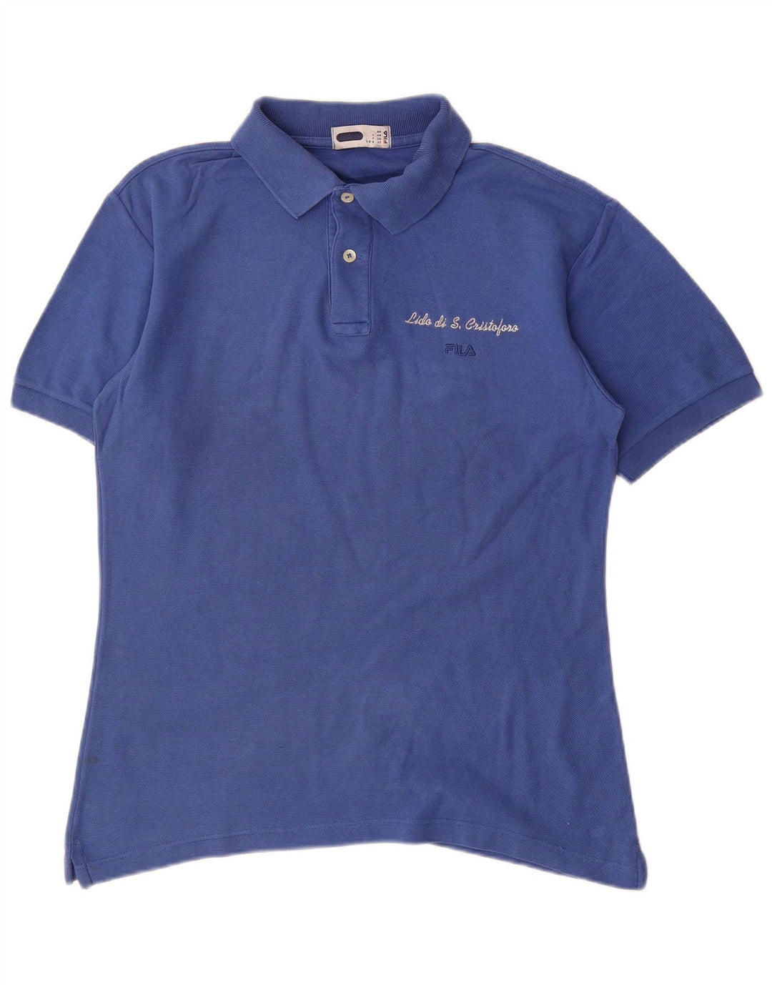 Fila Mens Polo Shirt IT 44 XS Blue Cotton