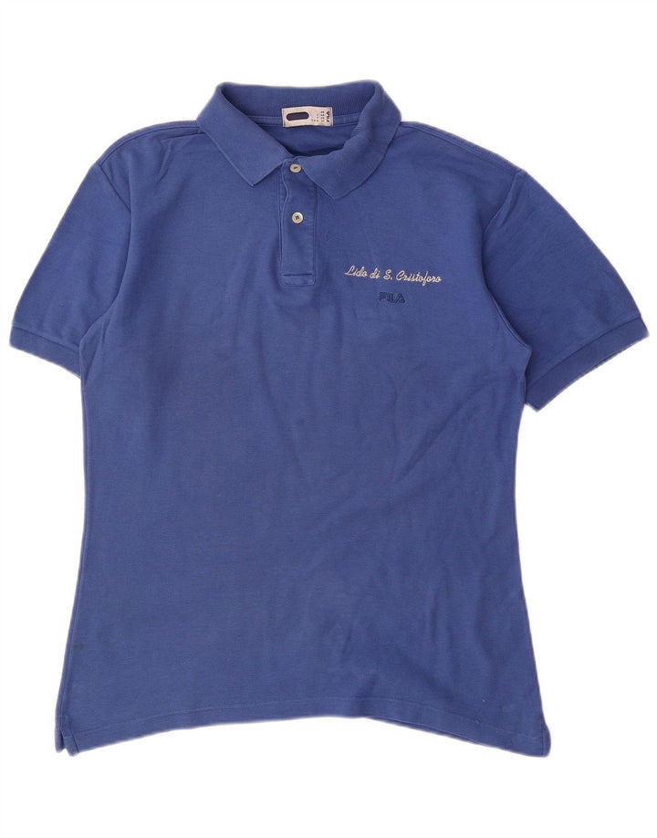 Fila Mens Polo Shirt IT 44 XS Blue Cotton