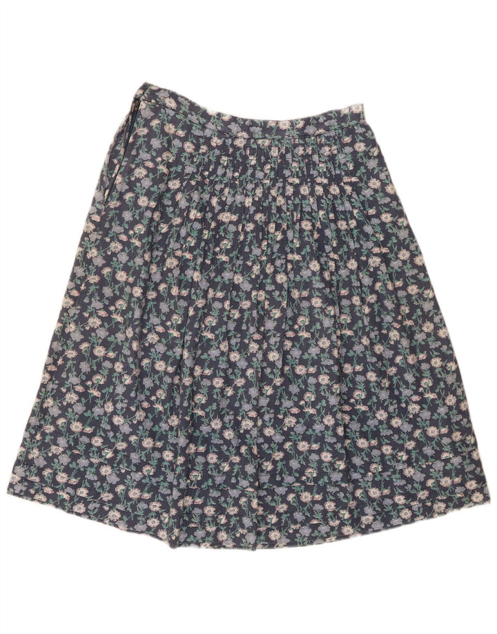 Vintage Womens A-Line Skirt W28 Medium Blue Floral