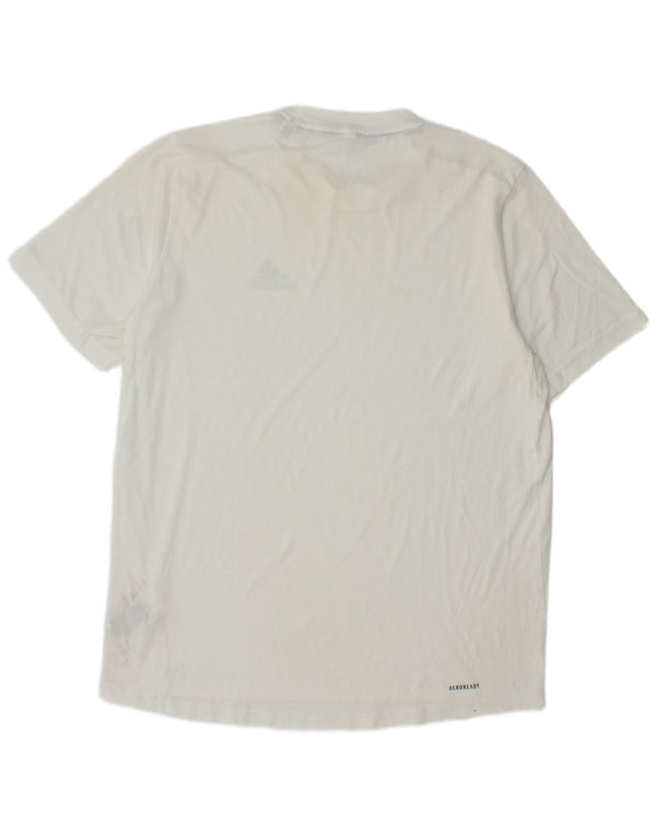Adidas Mens Aeroready T-Shirt Top Medium White Polyester