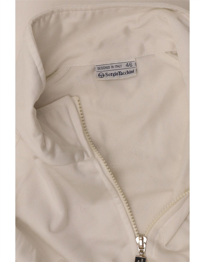 Sergio Tacchini Mens Loose Fit Tracksuit Top Jacket IT 46 Small White