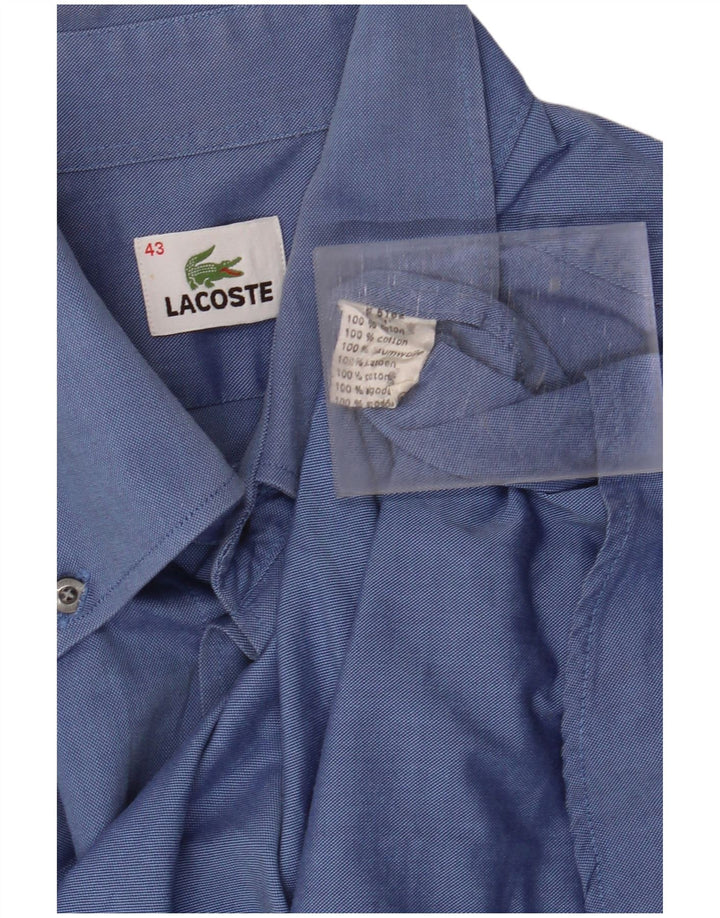 LACOSTE Mens Shirt Size 43 Large Blue Cotton