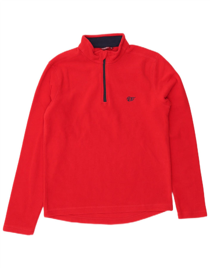 Carrera Mens Zip Neck Fleece Jumper Medium Red Polyester