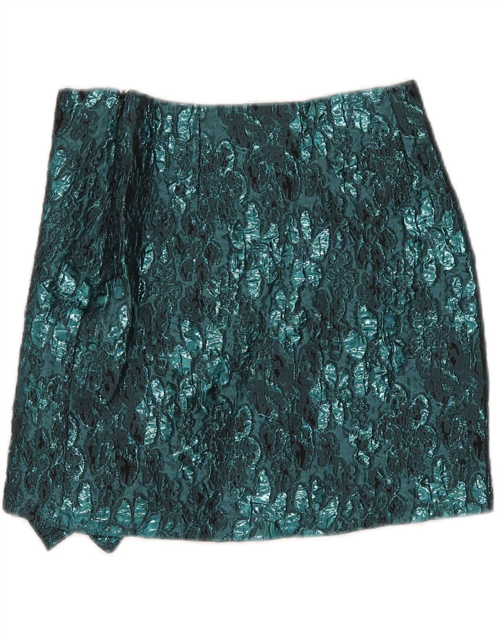 Zara Womens Mini Skirt XS W24 Blue Floral Polyester