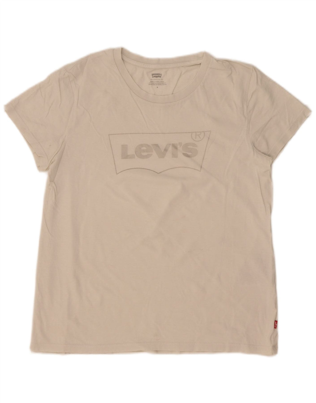 Levi's Womens Graphic T-Shirt Top UK 14 Medium White Cotton