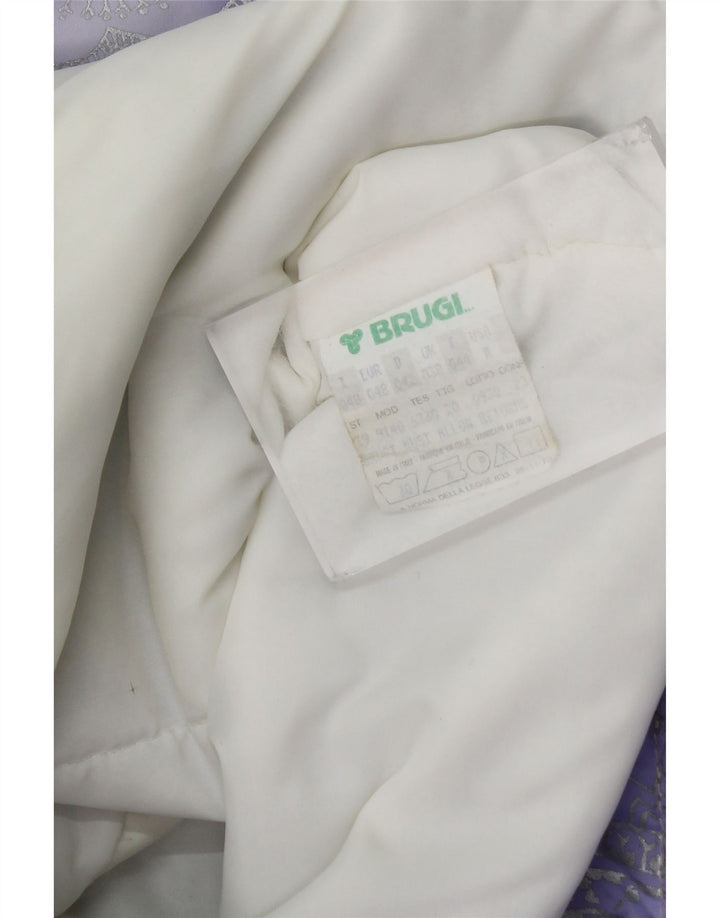 Brugi Womens Oversized Ski Jacket Size 48 Purple Paisley Polyamide