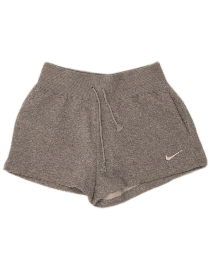 NIKE Womens Sport Shorts UK 10 Small  Grey Cotton