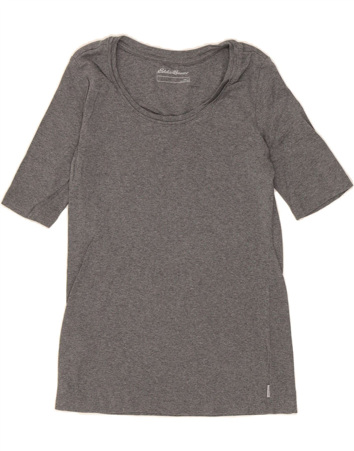 EDDIE BAUER Womens T-Shirt Top UK 14 Large Grey Cotton Vintage Eddie Bauer and Second-Hand Eddie Bauer from Messina Hembry 