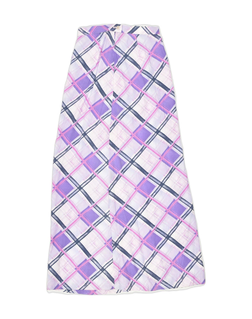 VINTAGE Womens Maxi Skirt EU 36 XS W24 Purple Check Viscose | Vintage | Thrift | Second-Hand | Used Clothing | Messina Hembry 