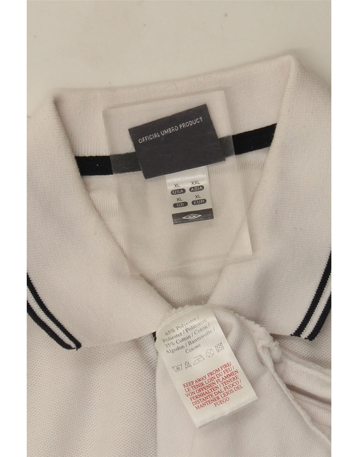 Umbro Mens Polo Shirt XL White Polyester