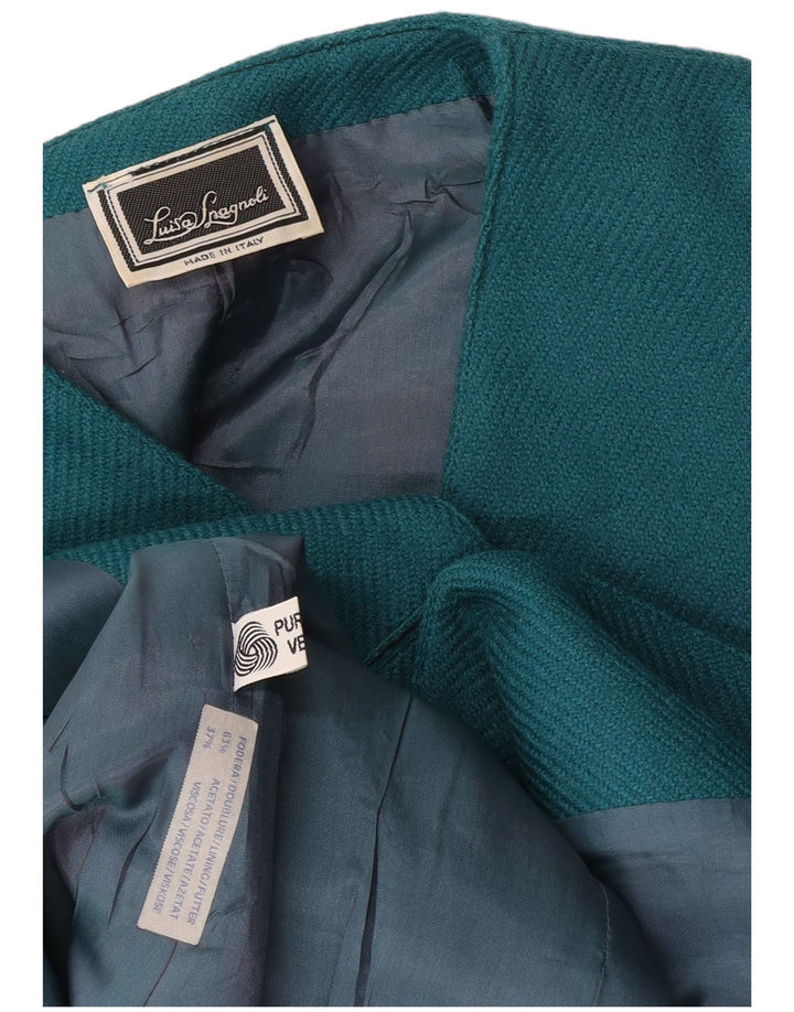 Luisa Spagnoli Womens 1 Button Blazer Jacket UK 20 2XL Blue Wool