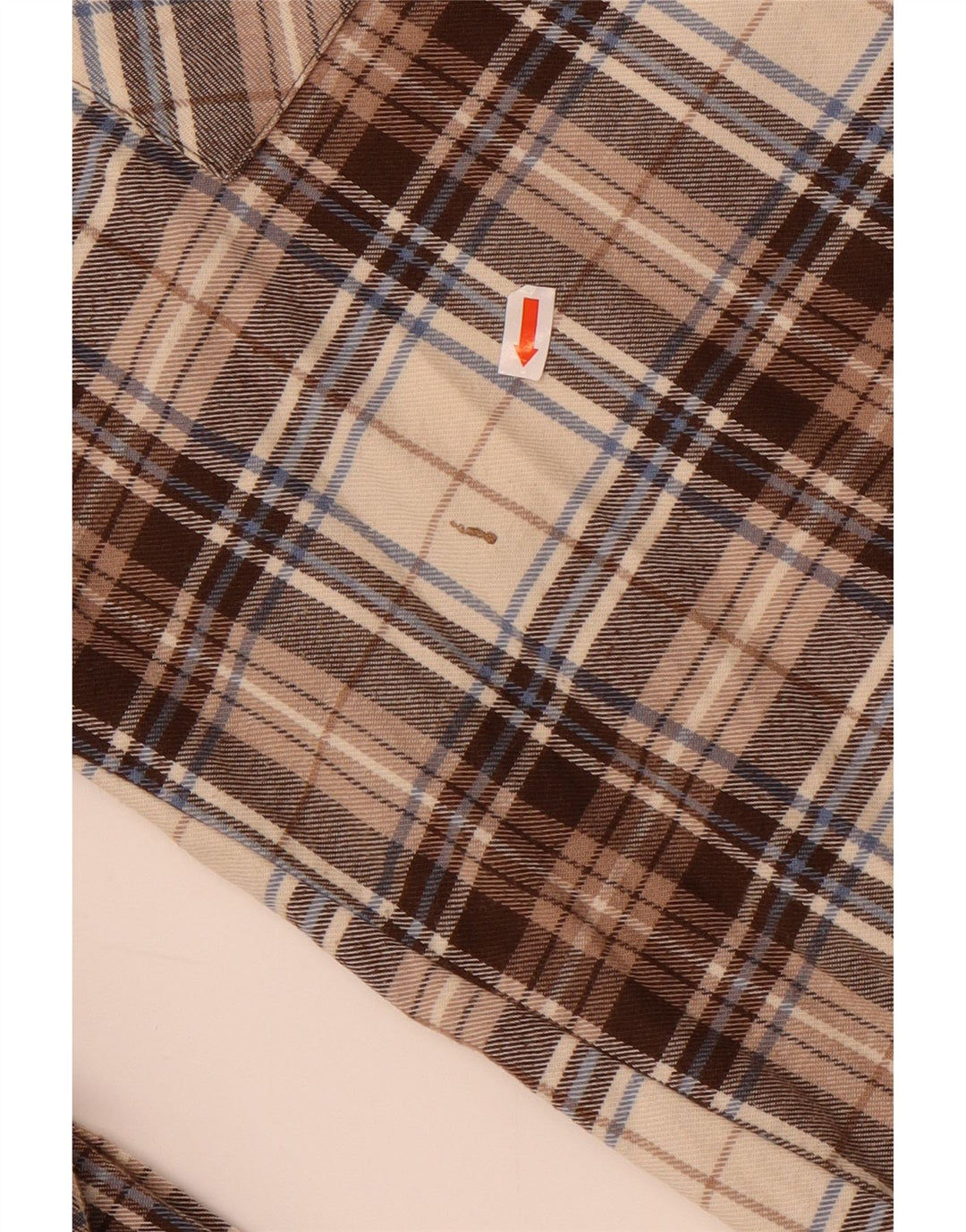 Sea Barrier Mens Flannel Shirt 2XL Beige Check Cotton