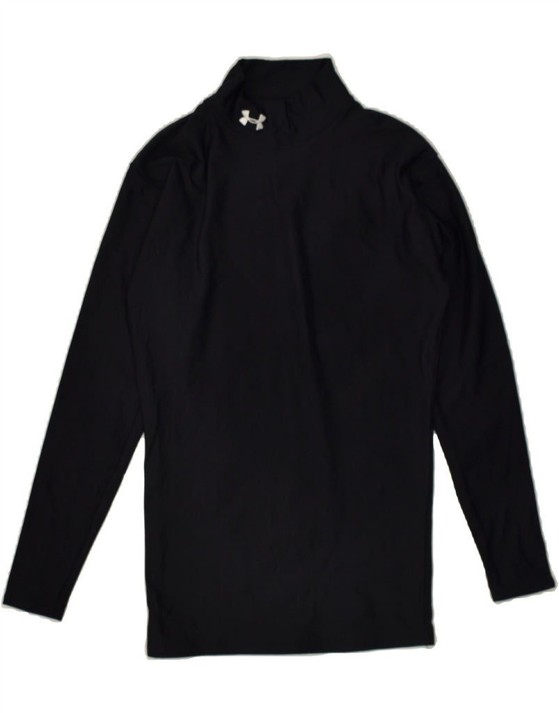 UNDER ARMOUR Mens Cold Gear Graphic Top Long Sleeve Medium Black Nylon | Vintage Under Armour | Thrift | Second-Hand Under Armour | Used Clothing | Messina Hembry 