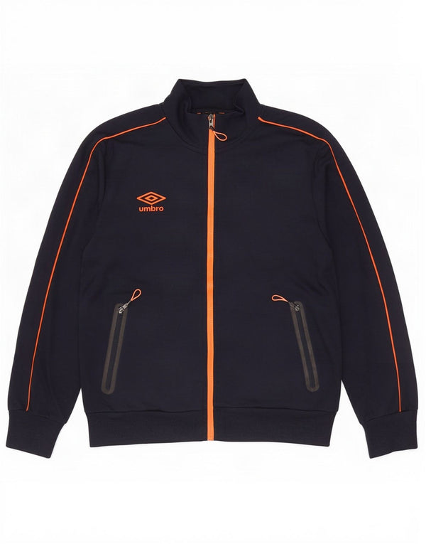 Umbro Mens Tracksuit Top Jacket Medium Navy Blue Polyester
