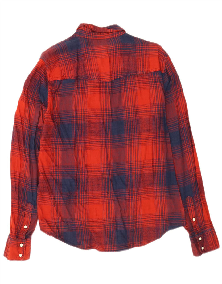 Lee Mens Regular Fit Flannel Shirt Large Red Plaid Cotton