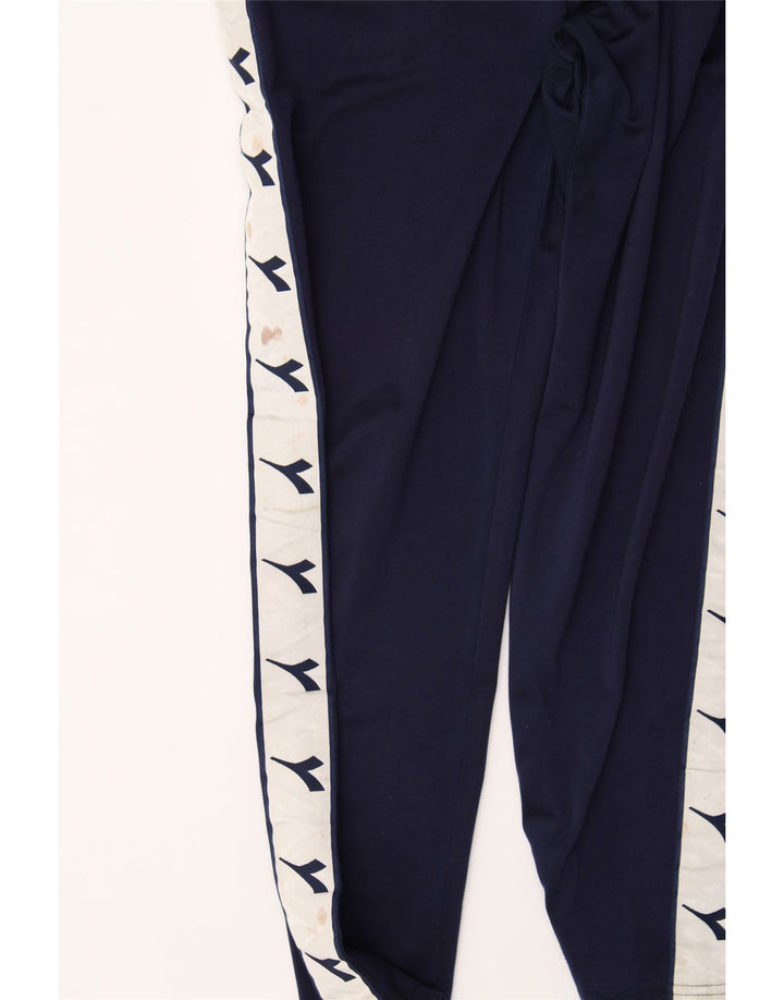 DIADORA Mens Graphic Tracksuit Trousers Medium  Navy Blue Colourblock Vintage Diadora and Second-Hand Diadora from Messina Hembry 