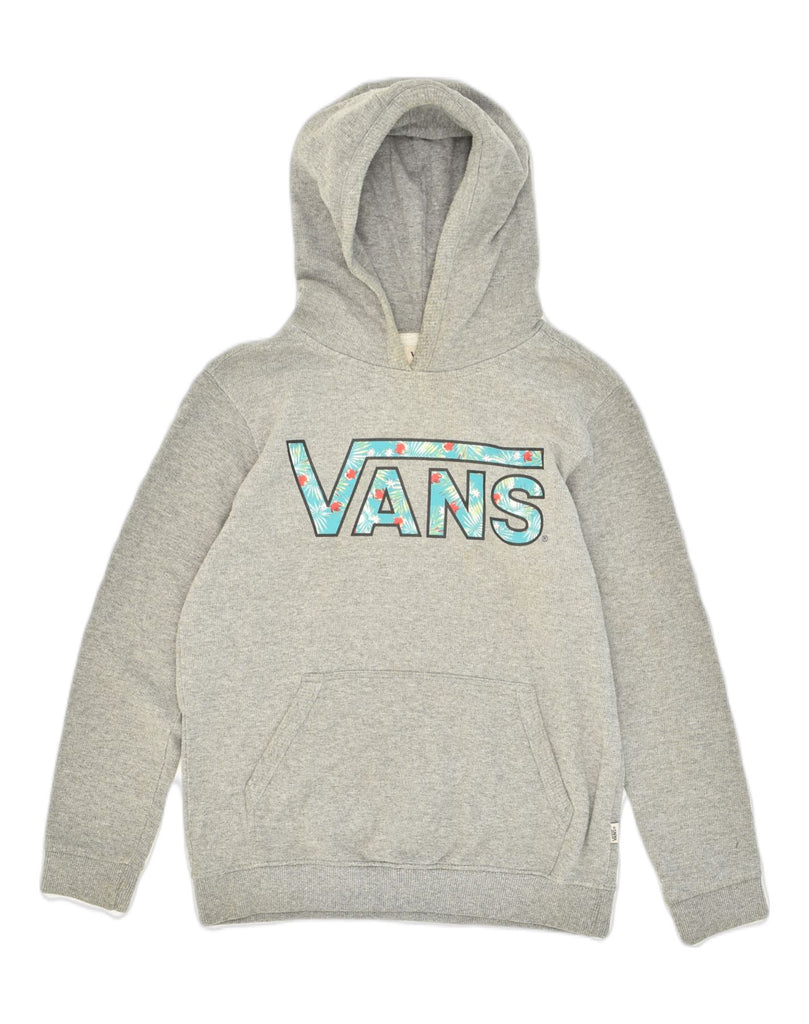 VANS Womens Graphic Hoodie Jumper UK 10 Small Grey Cotton | Vintage Vans | Thrift | Second-Hand Vans | Used Clothing | Messina Hembry 