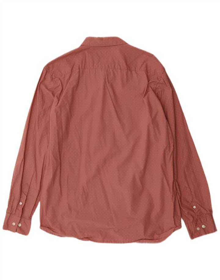 FRENCH CONNECTION Mens Shirt XL Burgundy Spotted Cotton